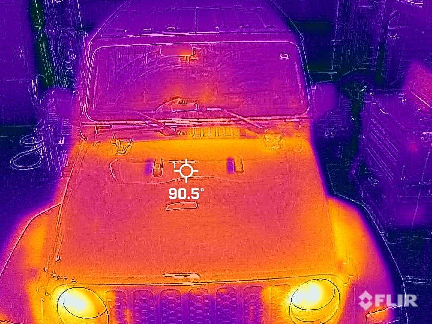 Jeep Wrangler JL TOTL Innovation H.E.R.O. Hood Performance Testing Results (Temperature / Cooling Measurements) TOTL-Hood-Testing_Factory-Hood-Idle_3