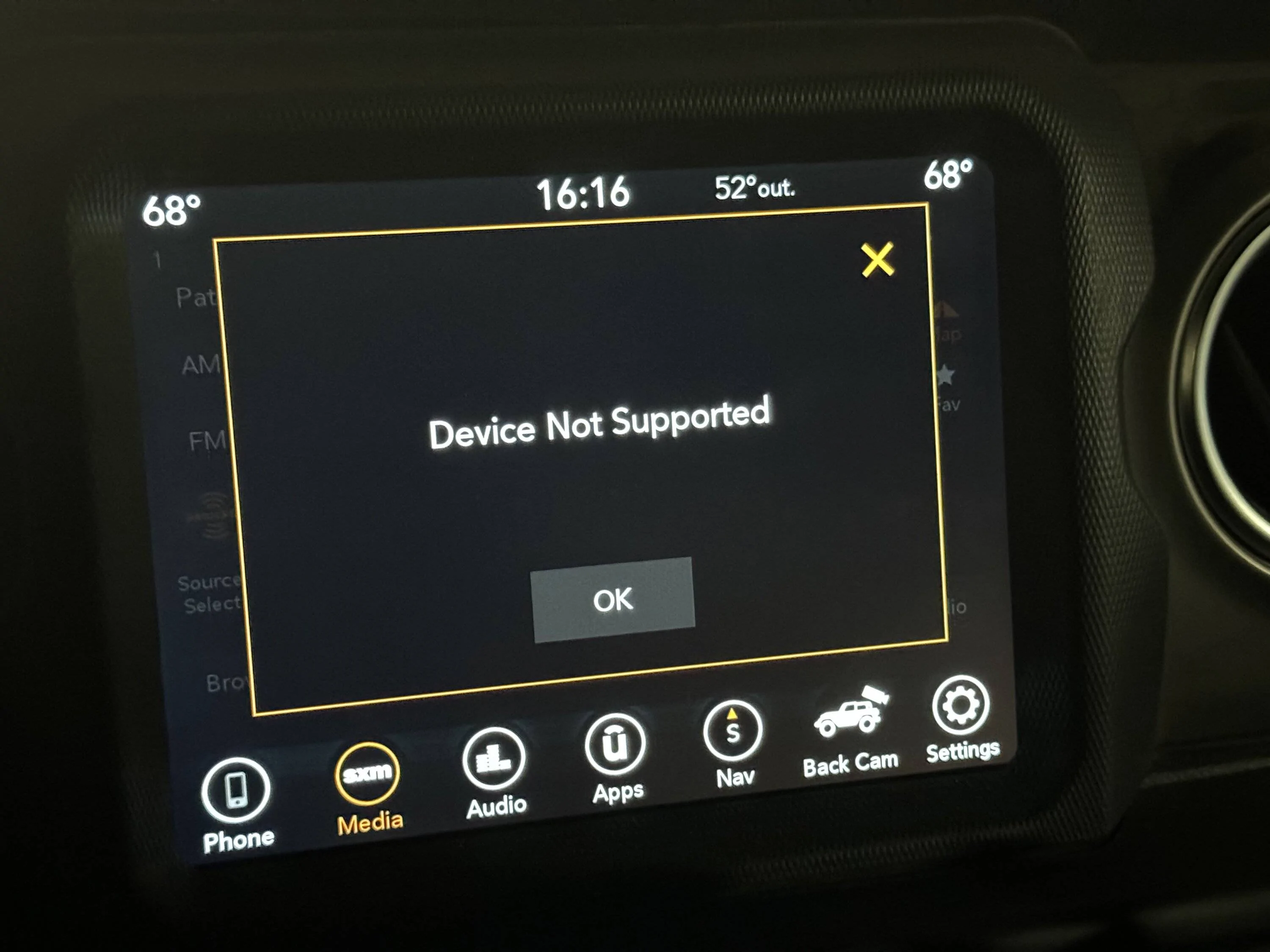 Jeep Wrangler JL Uconnect sudden “Device not supported” IMG_8539
