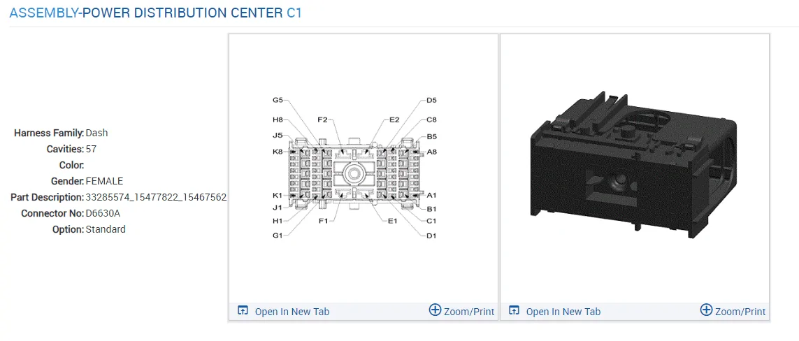Jeep Wrangler JL Front ParkSense Retrofit pdb c1 connector layout