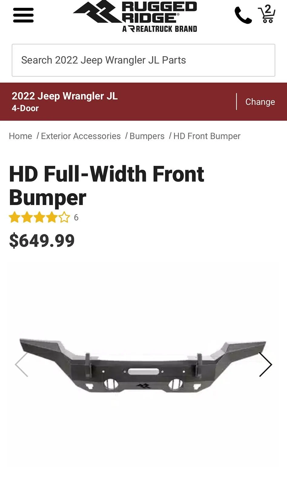 Jeep Wrangler JL Rugged Ridge HD Full Width Front Bumper IMG_7517