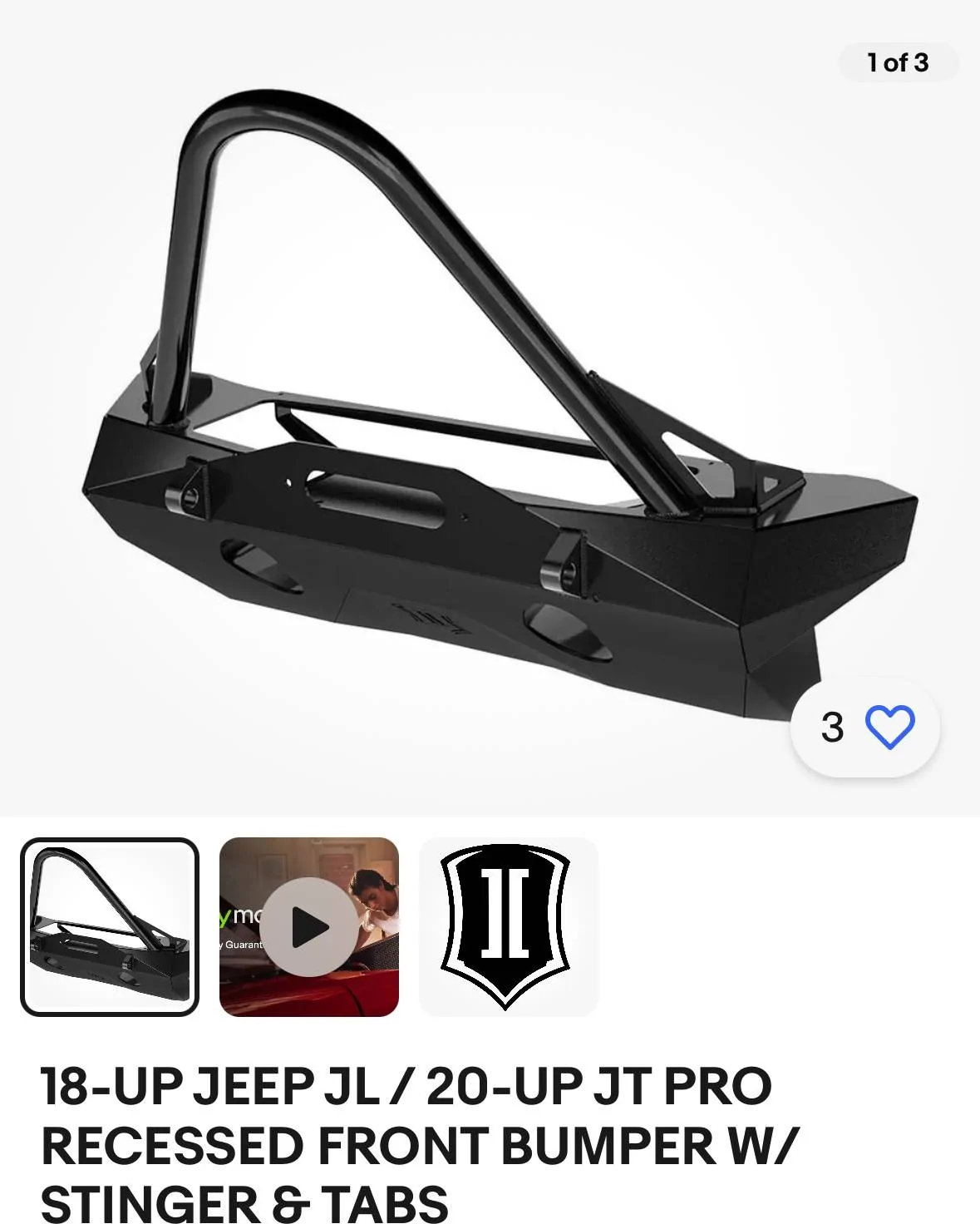 Jeep Wrangler JL Icon Impact Pro Series Bumper IMG_0554