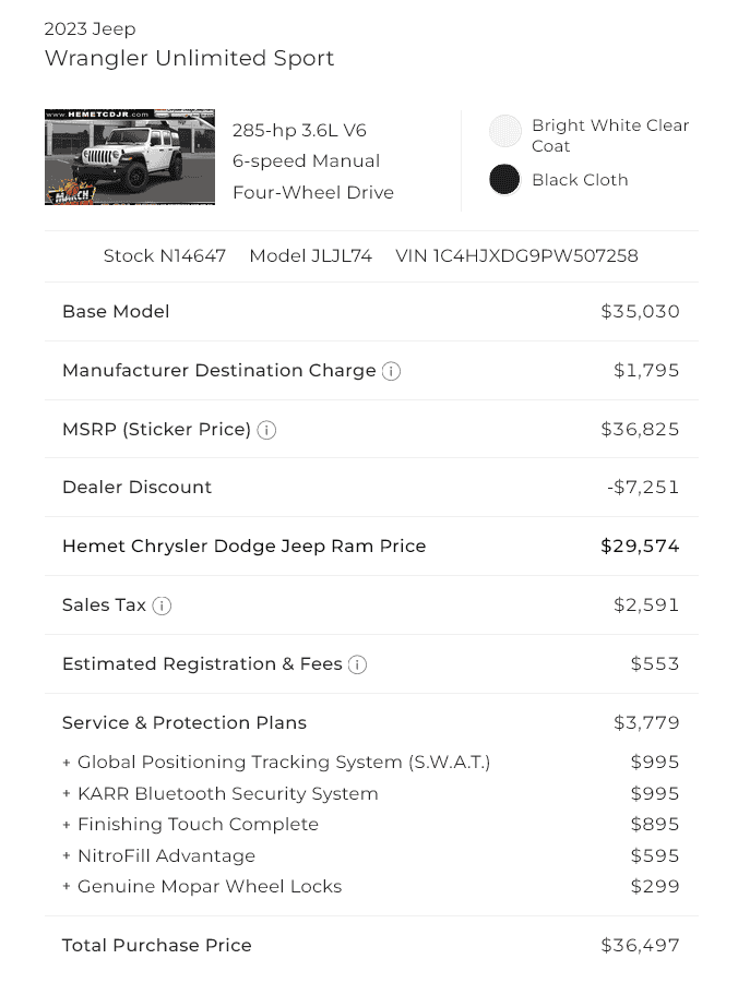 Jeep Wrangler JL Can this deal be improved upon? 1711209372250-bm
