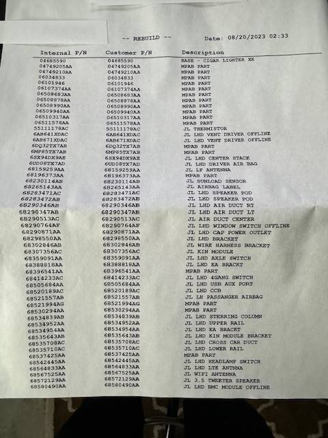 Jeep Wrangler JL Build Sheet in New Wrangler 4XE Question Jeep 1