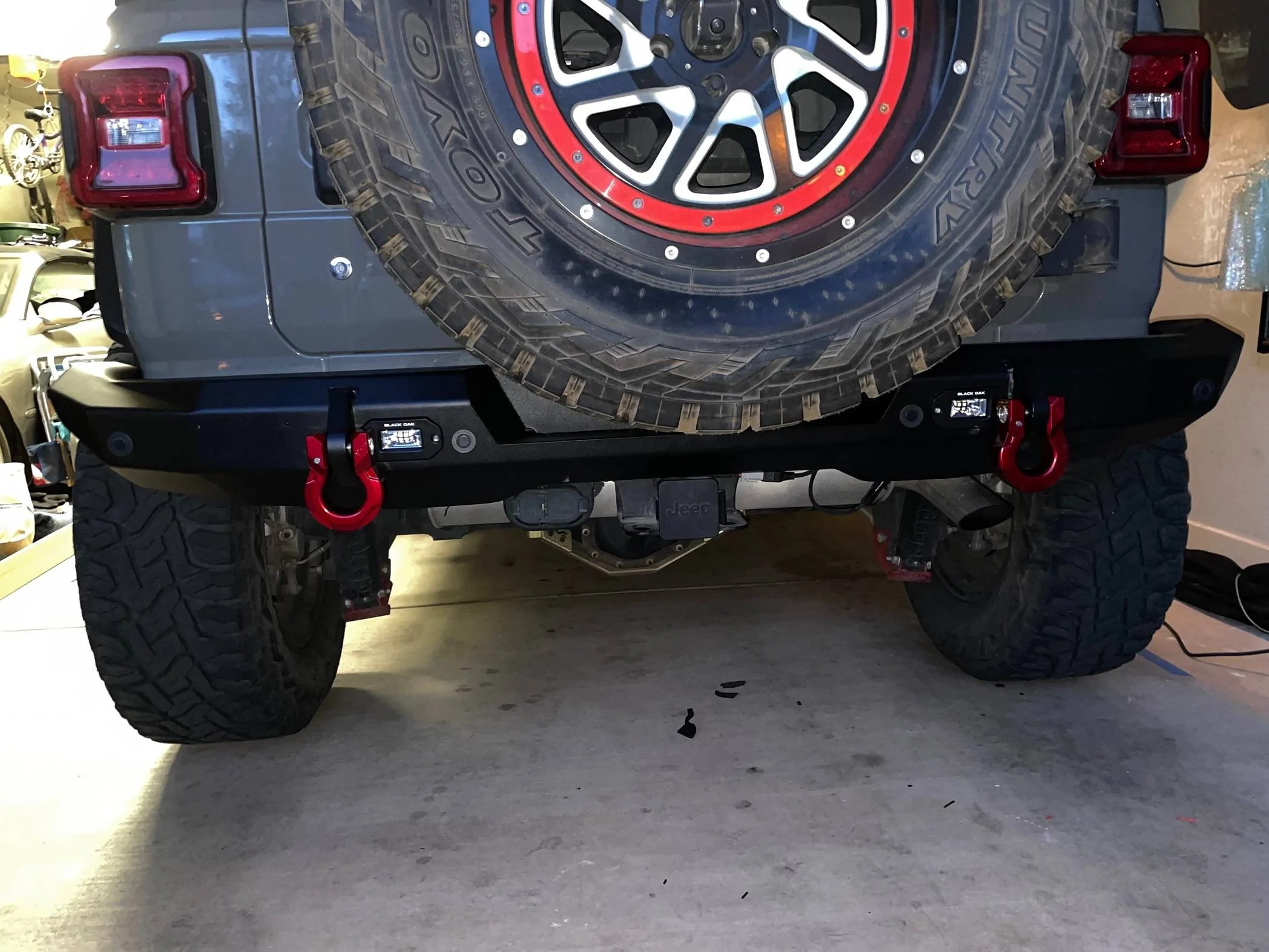 Jeep Wrangler JL Road Armor Rear Bumper Lights - Warning! IMG_8410