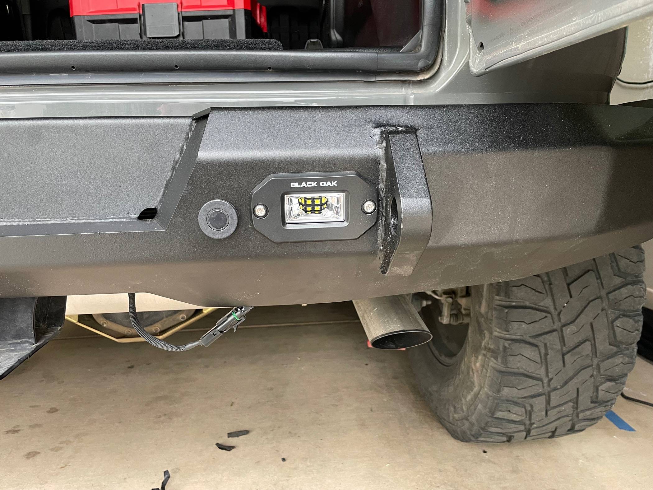 Jeep Wrangler JL Road Armor Rear Bumper Lights - Warning! IMG_8411
