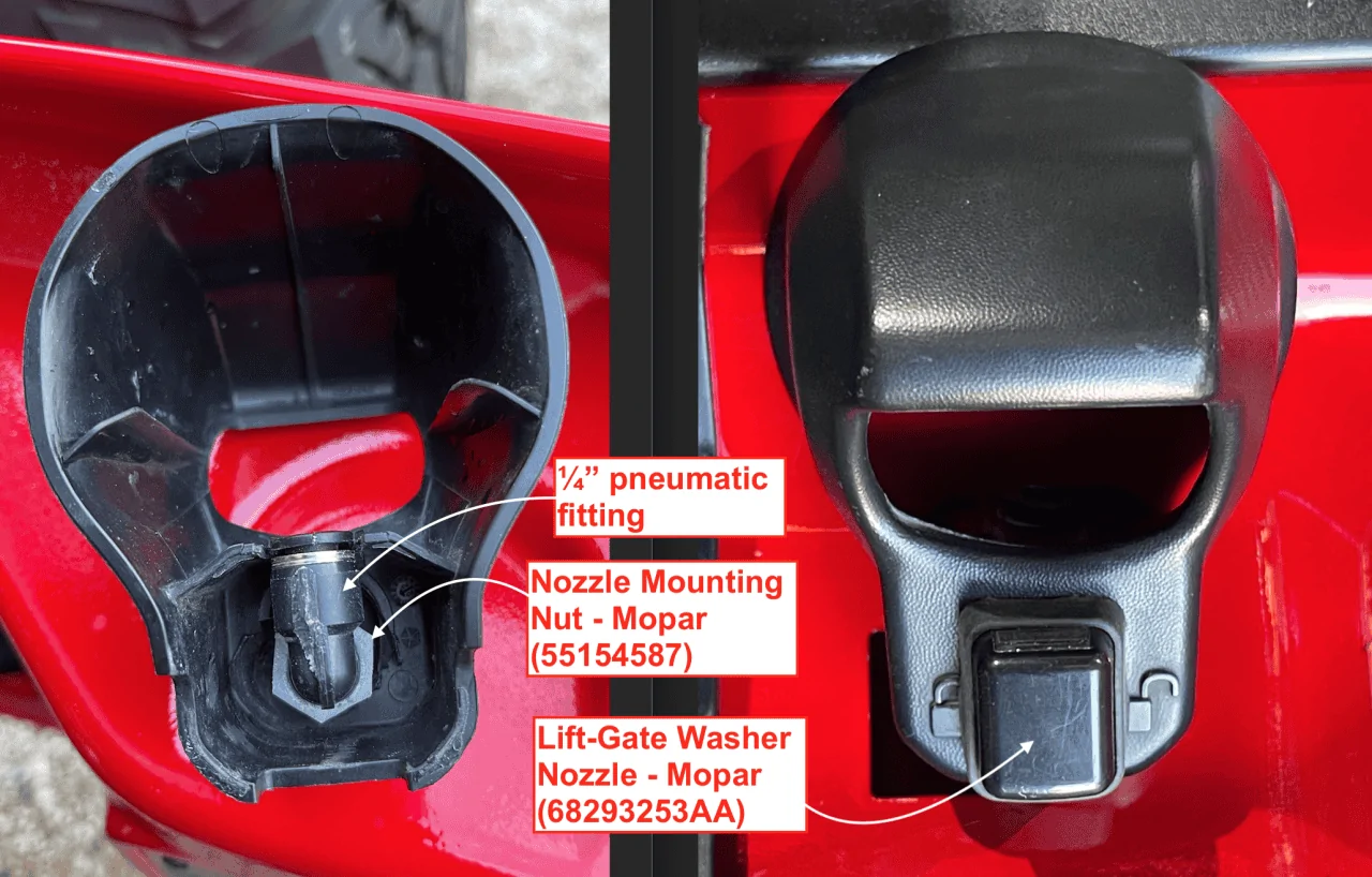 Jeep Wrangler JL Rear View Camera Washer Nozzle idea Screen Shot 2024-03-27 at 1.05.29 AM
