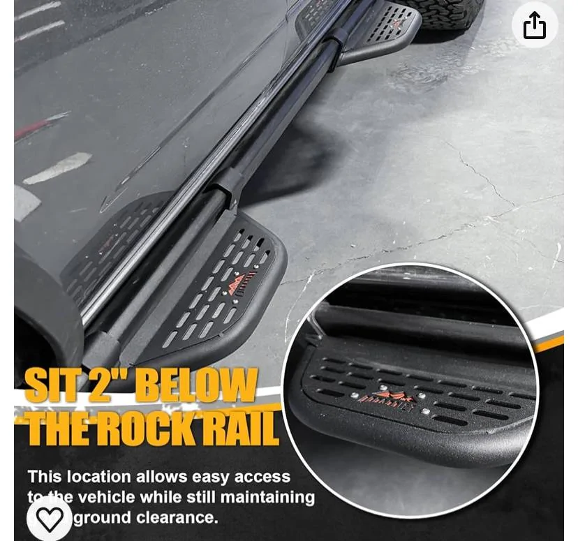 Jeep Wrangler JL Detachable steps for stock rails IMG_2690