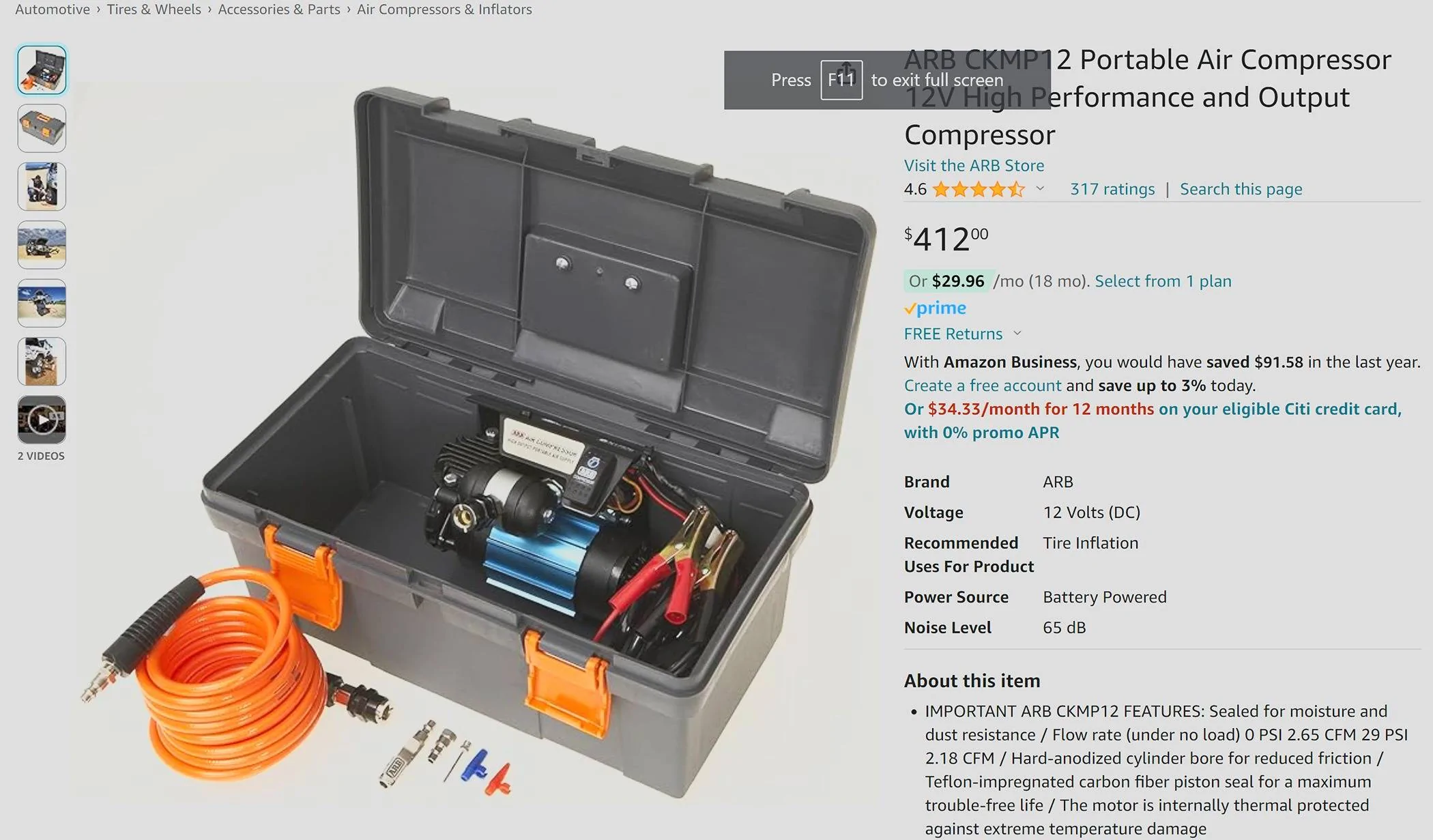 Jeep Wrangler JL portable 12 volt air compressor ar
