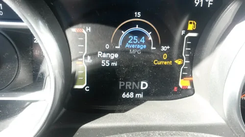 Jeep Wrangler JL Comparing MPG with 91 and with 89 octane 20180911_155055
