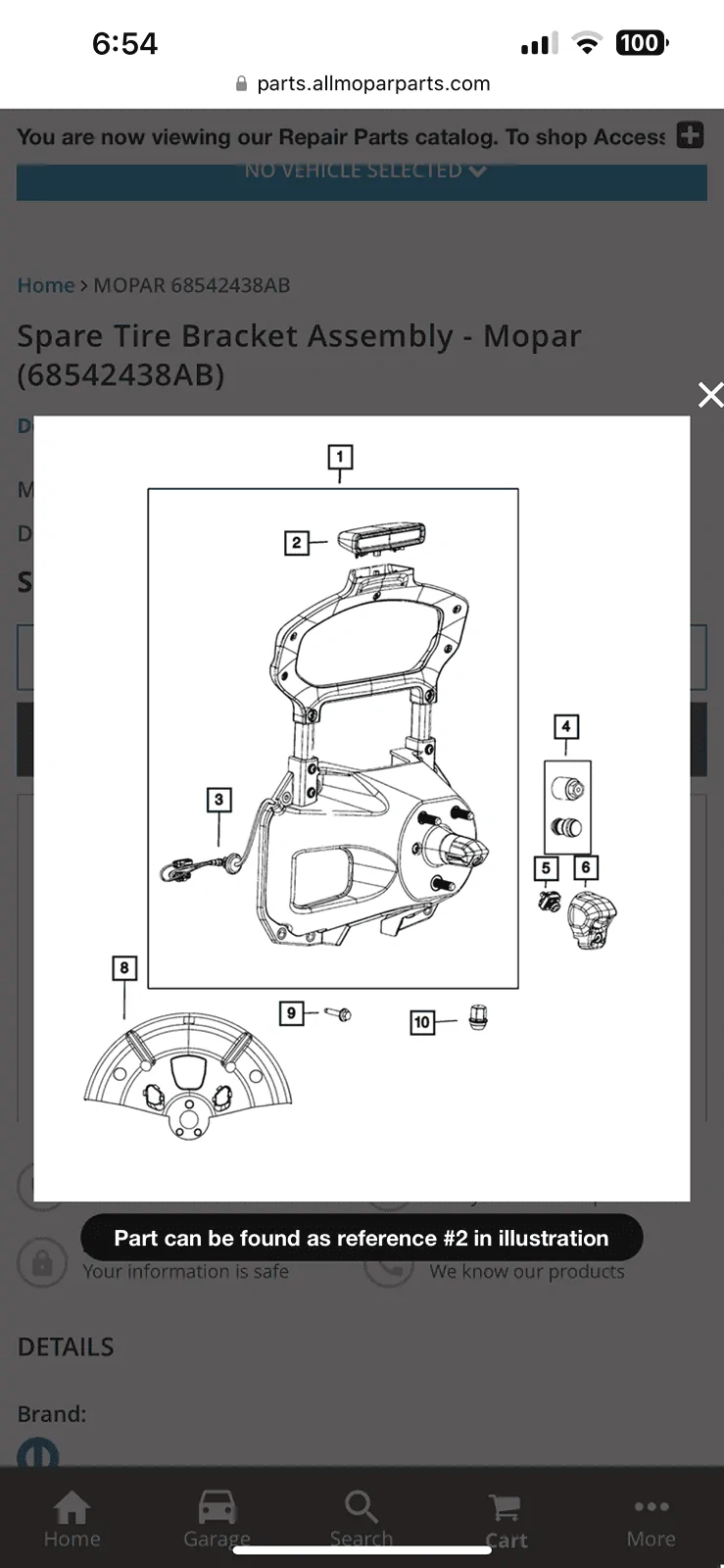Jeep Wrangler JL WTB Spare Tire Bracket Assembly - Mopar (68542438AB) IMG_8151