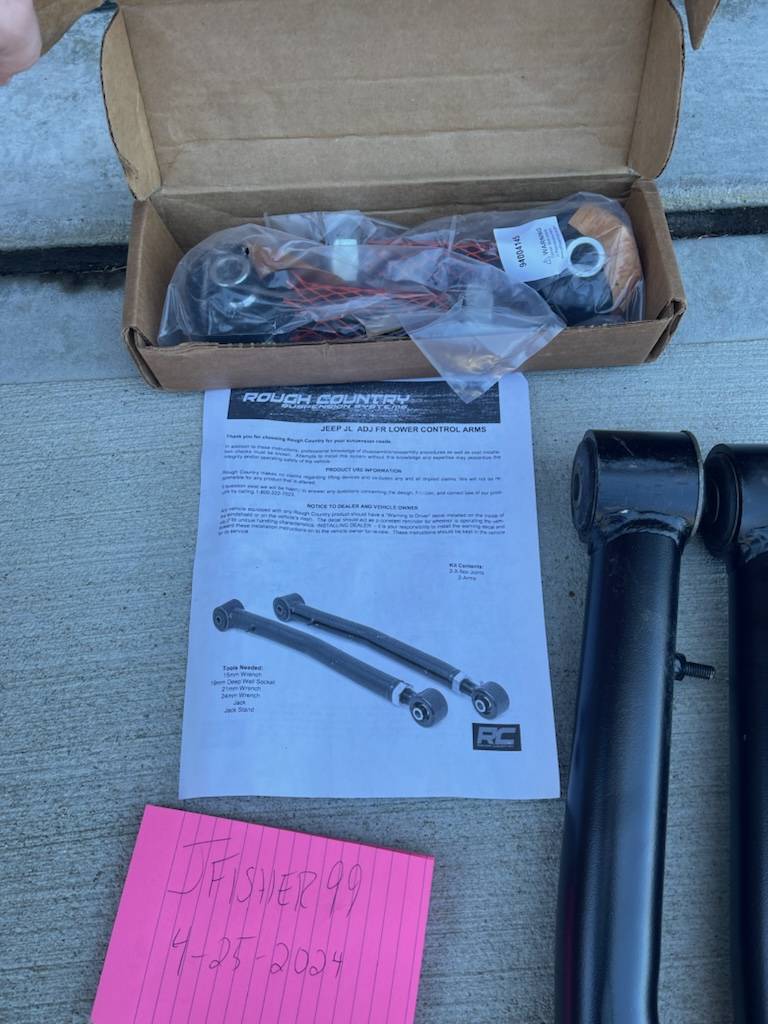 Jeep Wrangler JL Rough Country Adjustable Front Lower Control Arms - New RC LCA 2