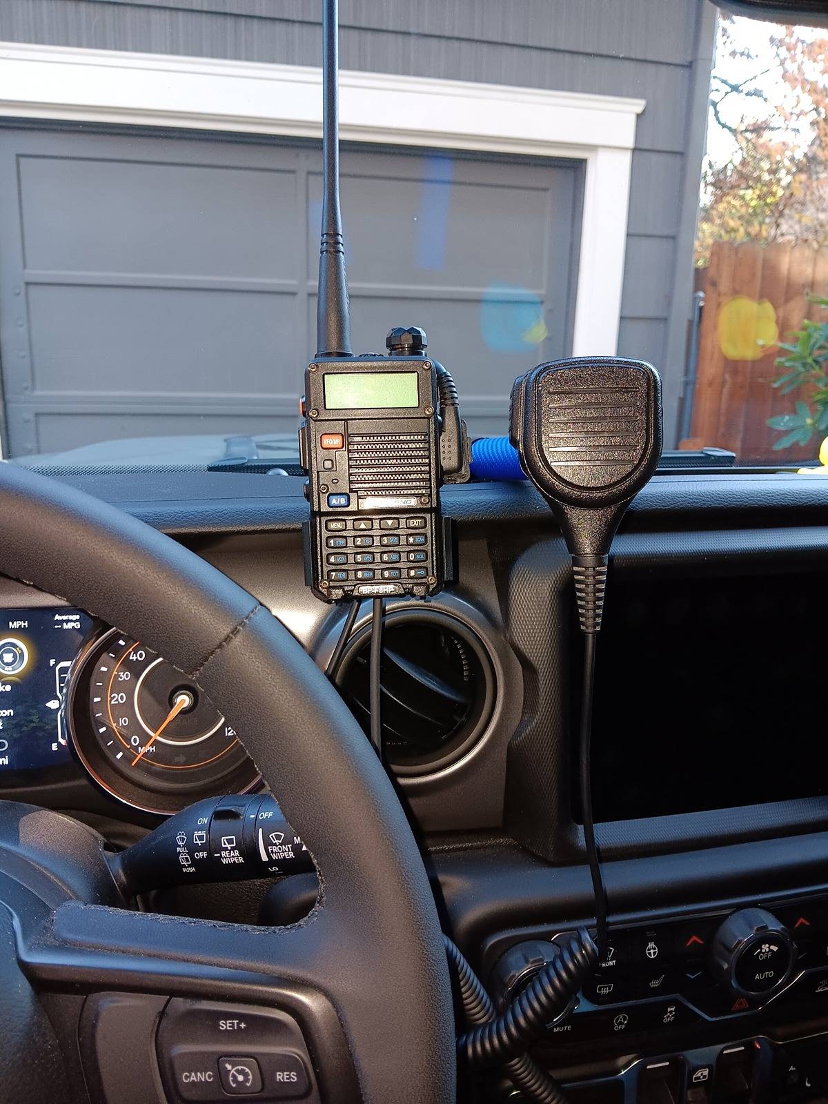 Jeep Wrangler JL CB/GMRS Mic Mounts for 2024 dash JLU radio mount.2