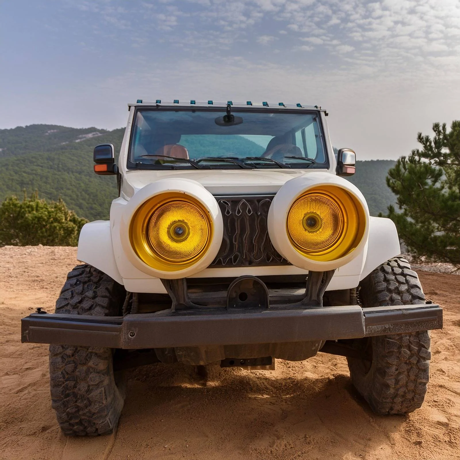 Jeep Wrangler JL WTF ... *___* Firefly Off road Jeep with two Yellow eyeballs headlights 1808