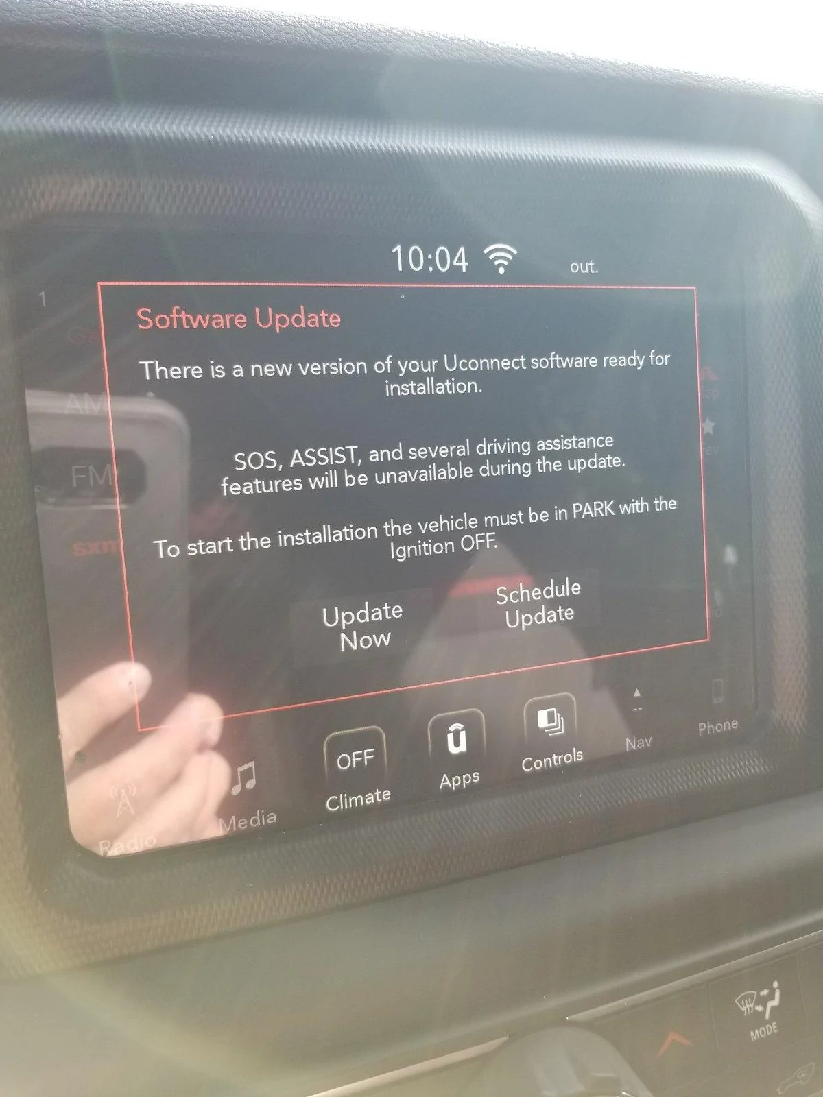 Jeep Wrangler JL Off Road Pages Update in Texas... OTA Update Prompt