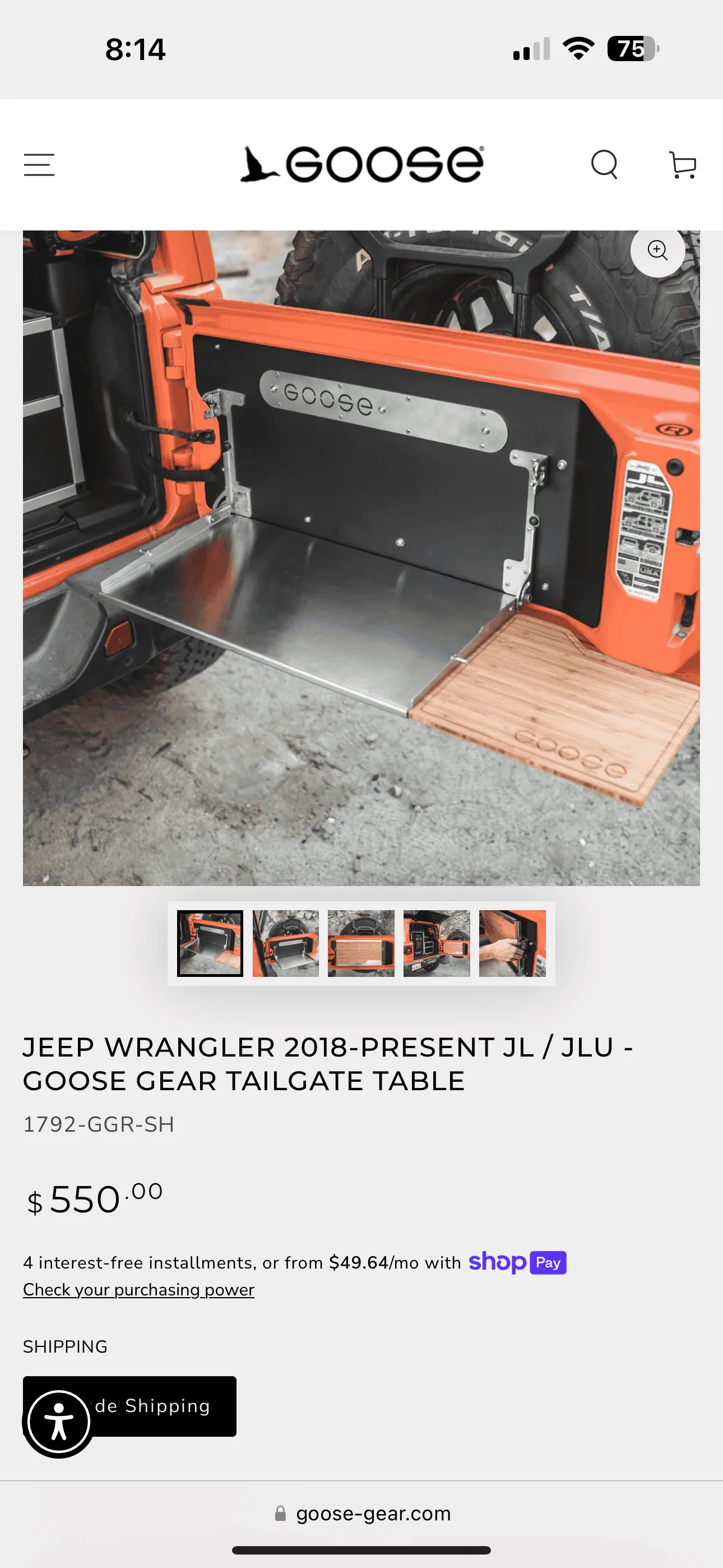 Jeep Wrangler JL GOOSE Tailgate table IMG_0633