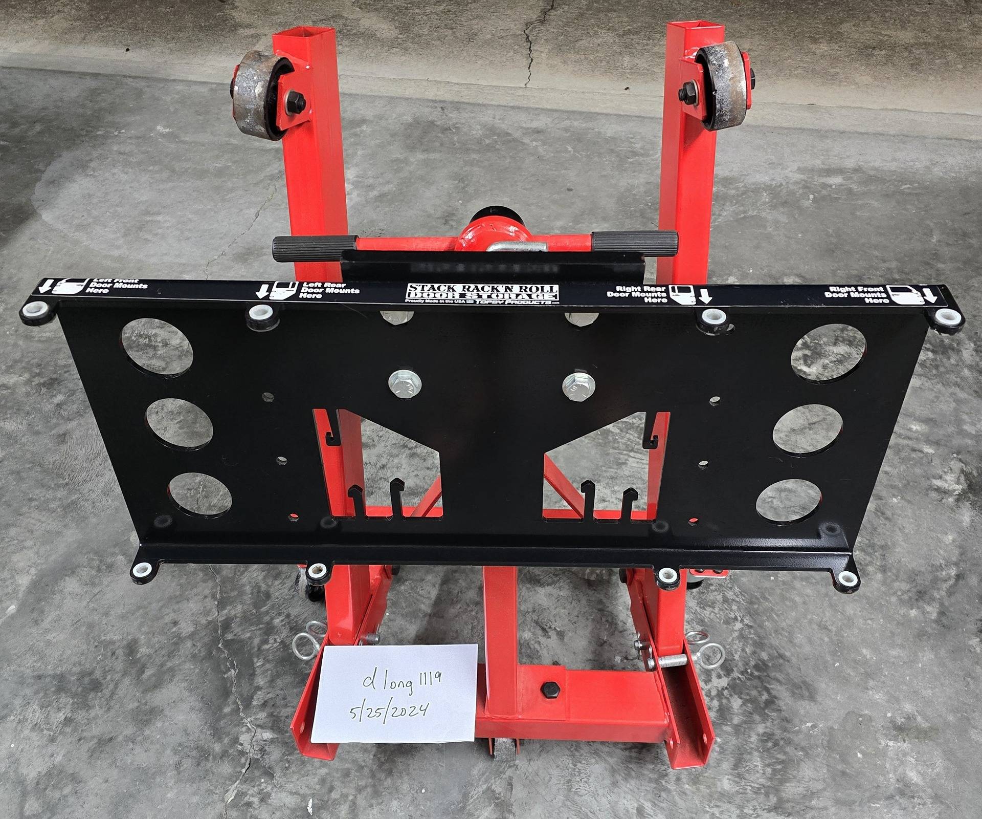 Jeep Wrangler JL Topsy Stack, Rack & Roll door storage 20240525_230919