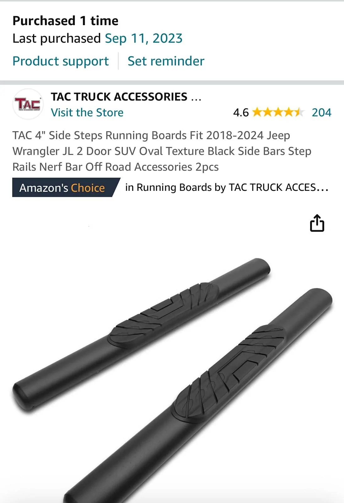 Jeep Wrangler JL 2 door side steps-Sactown, $50 IMG_3062