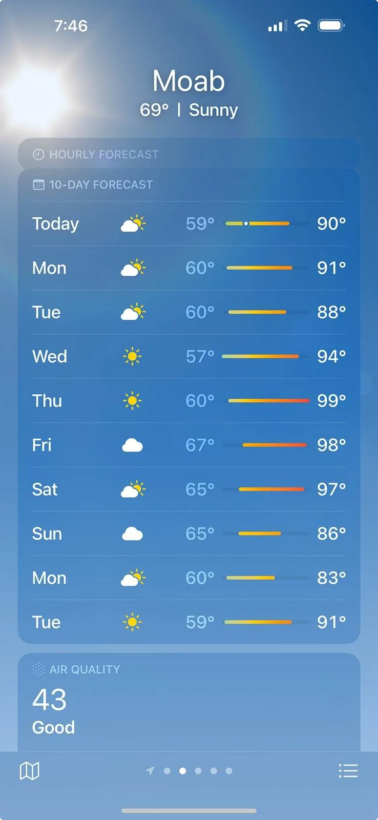 Jeep Wrangler JL Moab bucket list trip? Show weather in Moa