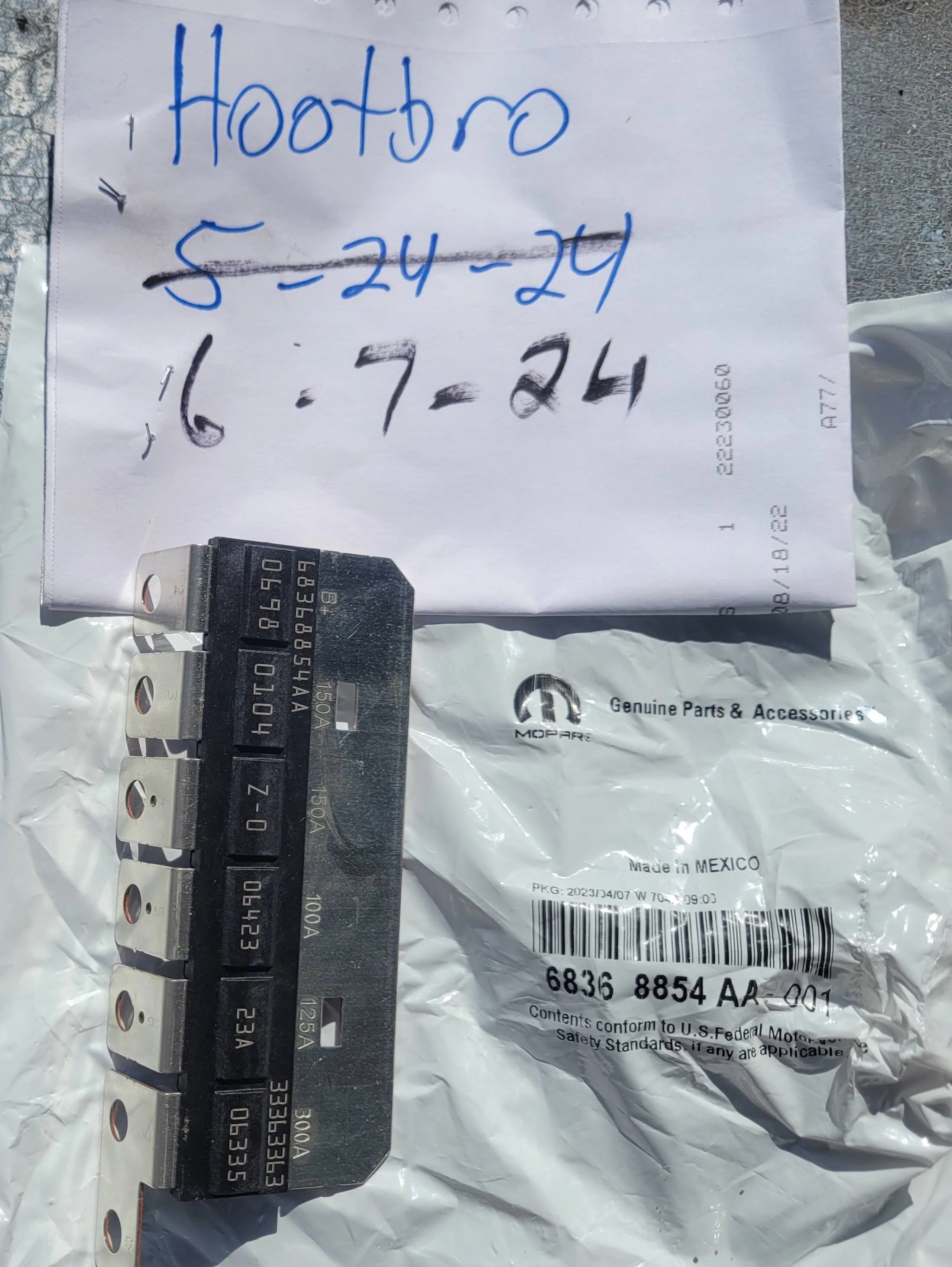 Jeep Wrangler JL new PDC Fuse Array P/N 68368854AA 20240607_164137