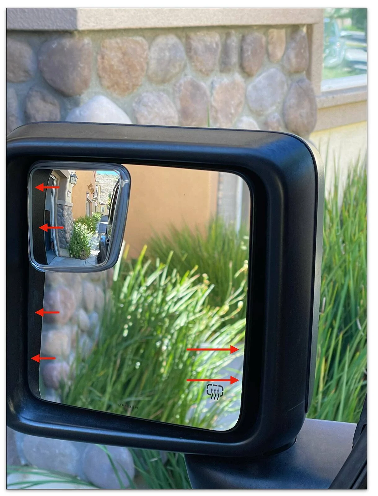Jeep Wrangler JL Custom Blind Spot Mirrors For Wrangler Towing Fully Extended