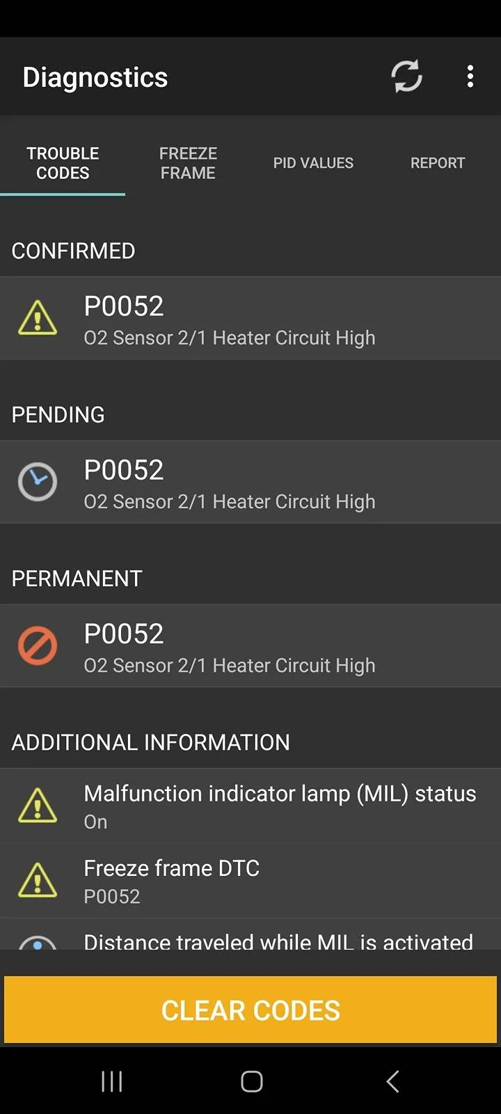 Jeep Wrangler JL OBD Code P0052 2024-06-19 - CEL