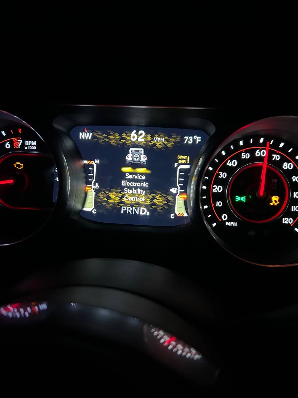 Jeep Wrangler JL Dashboard Warning Lights Periodically All Going Off IMG_6352