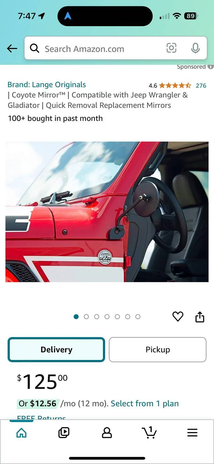 Jeep Wrangler JL Doors Off Side Mirrors IMG_3305