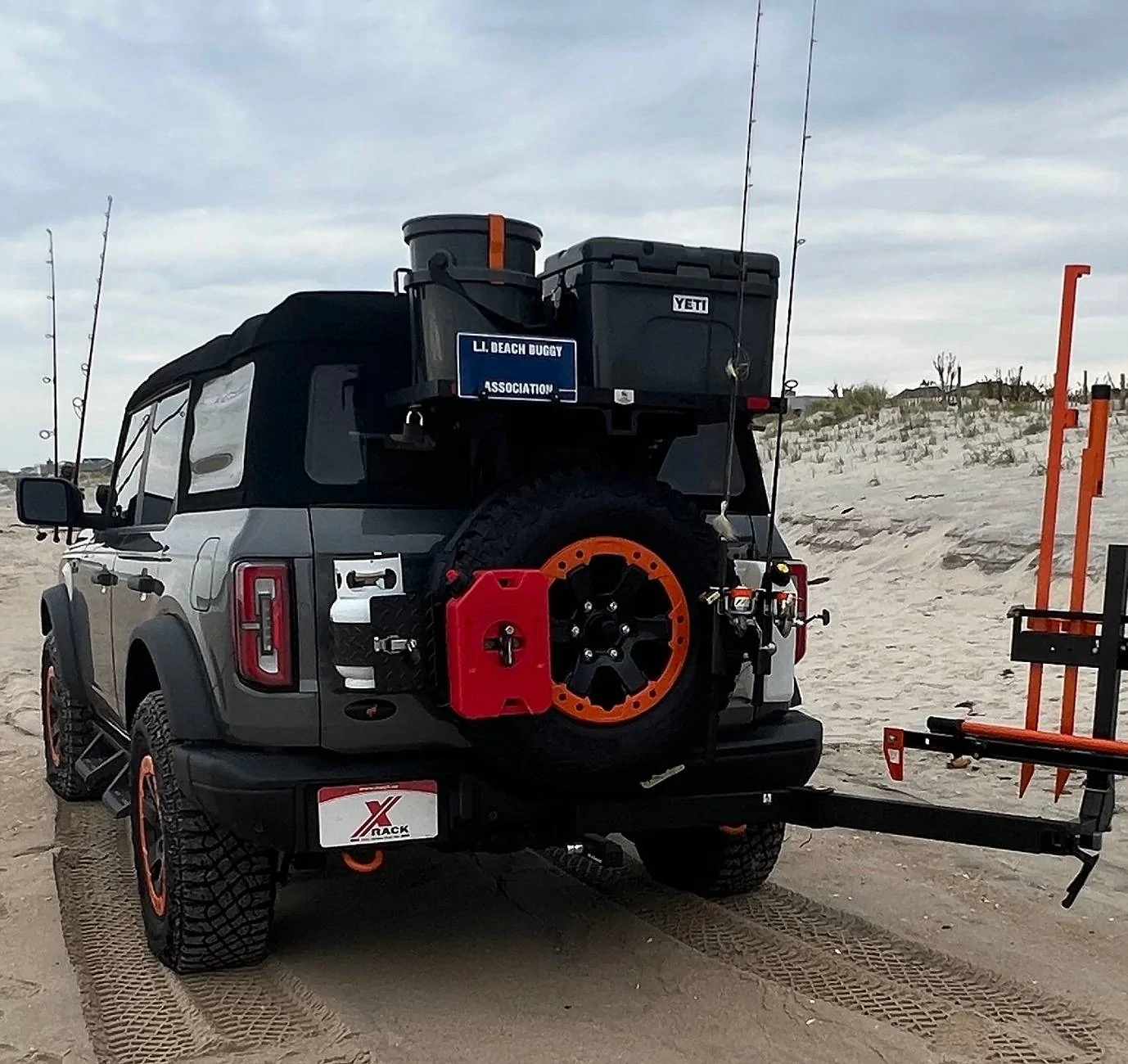 Jeep Wrangler JL Expansion bracket for Rockslide EZ-Rack or similar spare tire strap carrier. Double carrying capacity IMG_5575 copy
