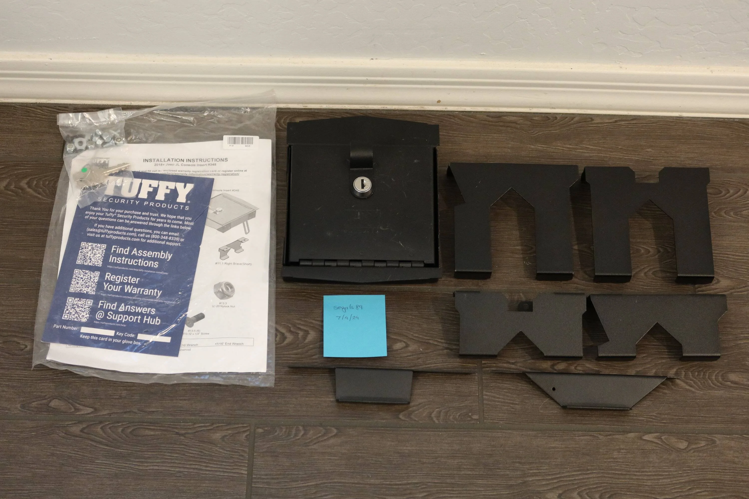 Jeep Wrangler JL Tuffy Security Storage Console Safe Insert #348 Jeep JL IMG_2388