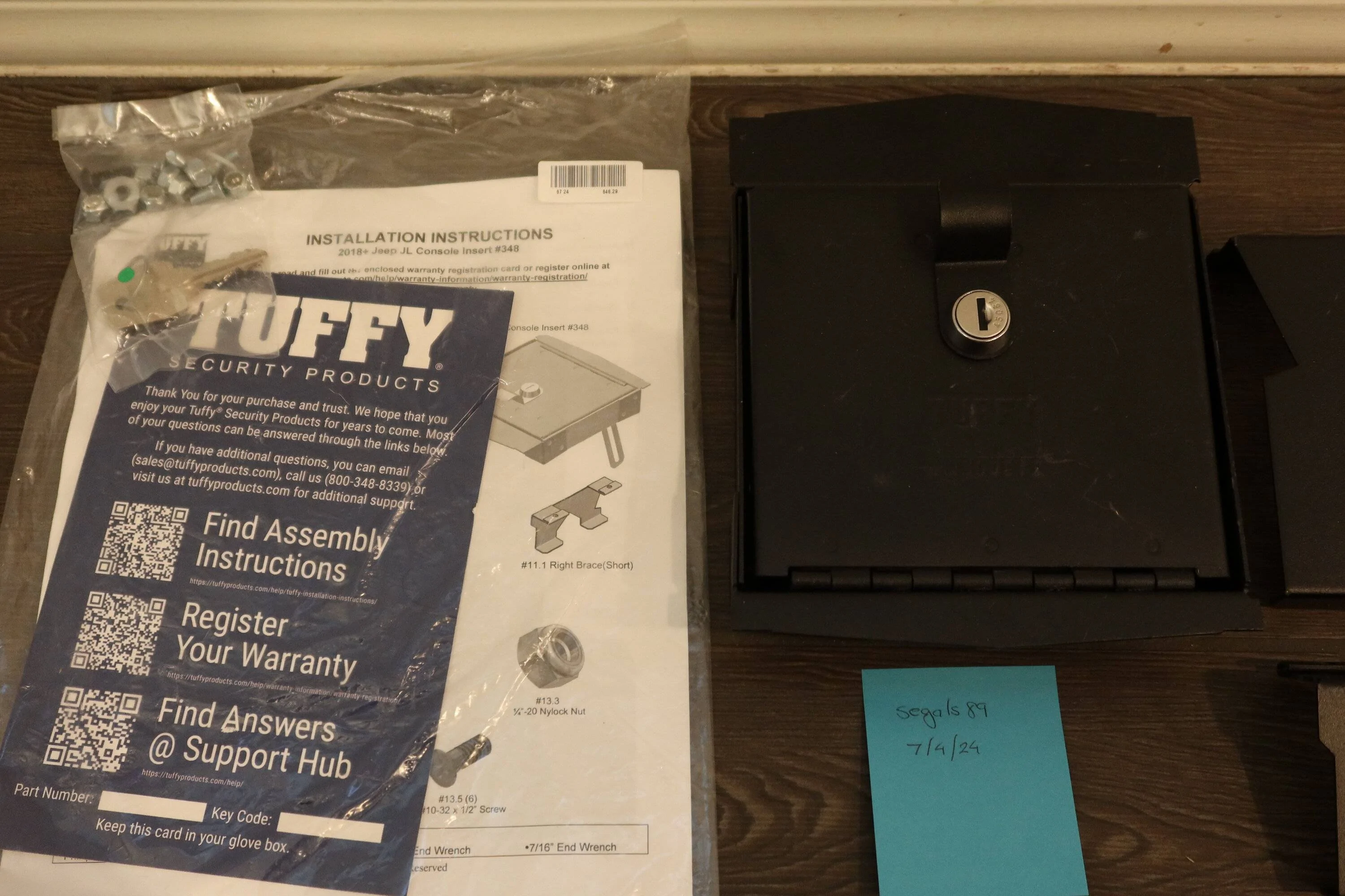 Jeep Wrangler JL Tuffy Security Storage Console Safe Insert #348 Jeep JL IMG_2389