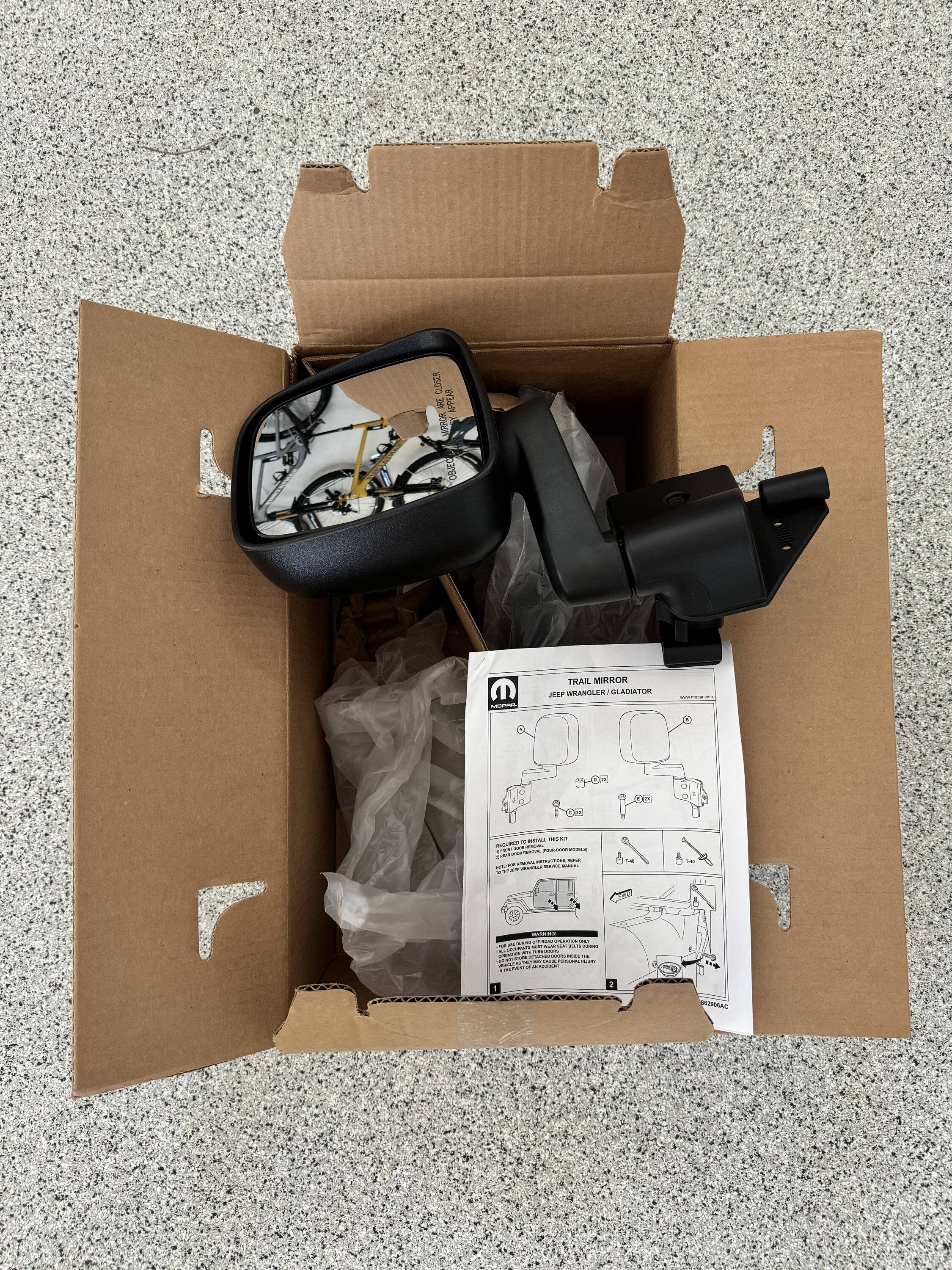 Jeep Wrangler JL Mopar Factor Doors Off Mirror Kit IMG_1434