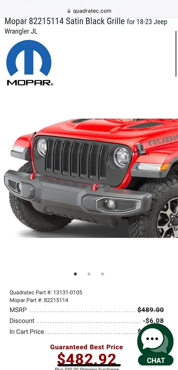 Jeep Wrangler JL Mopar OEM Satin black Grille IMG_7427