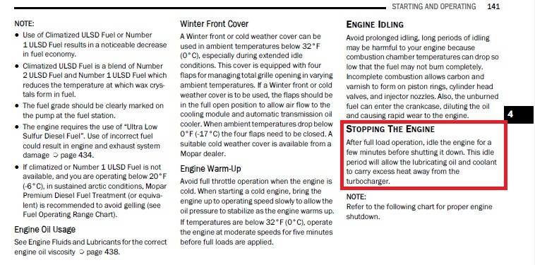 Jeep Wrangler JL Idling engine before start up and shut down 2.0 Turbo cooling 2