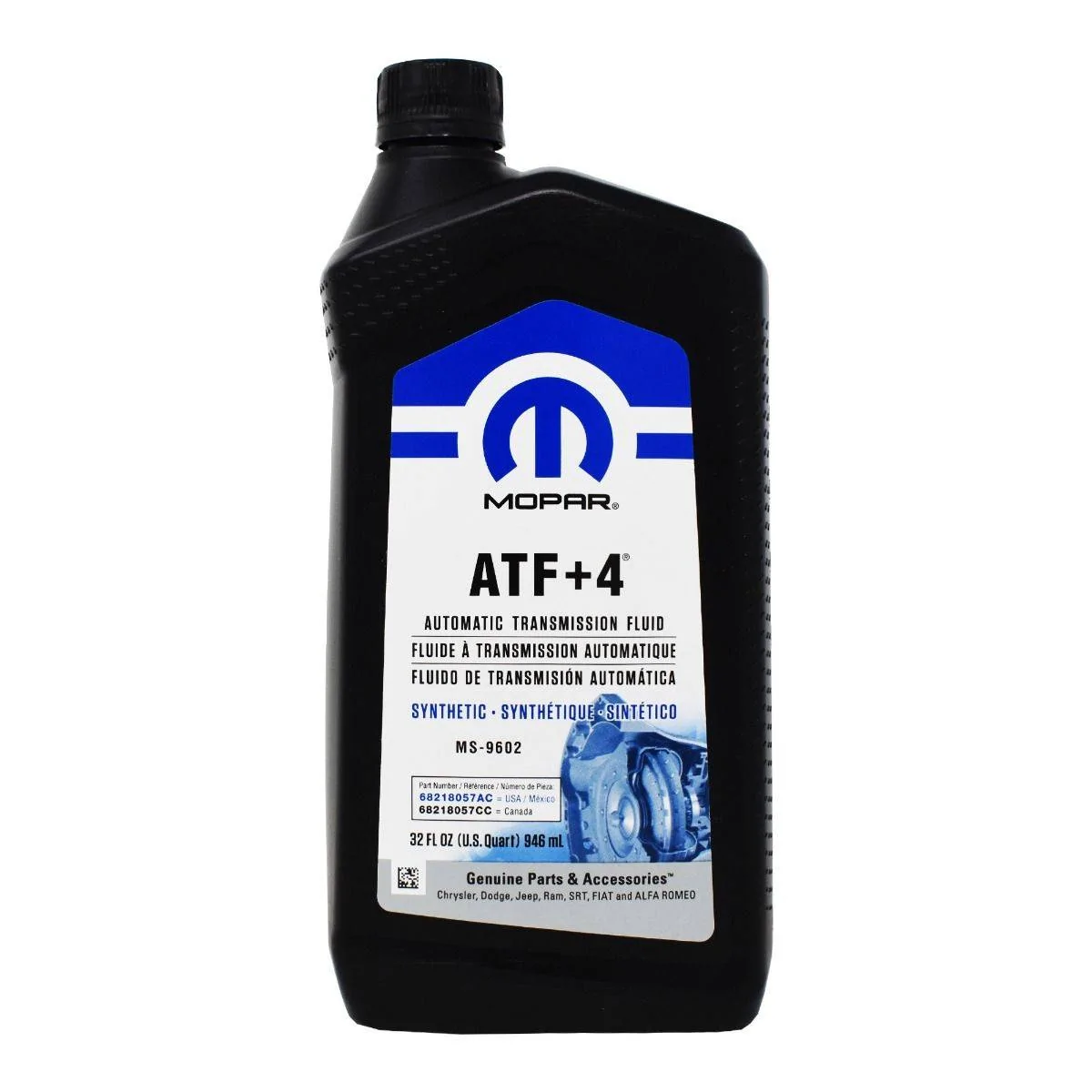 Jeep Wrangler JL 2.0 JLR Automatic Transmission Oil mopar-atf-4-0-946-1-l-front