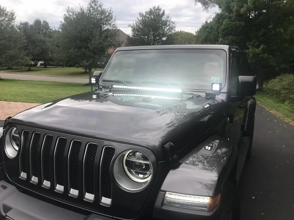 Jeep Wrangler JL Rigid Industries Cubes & RC 30" Light Bar Installed IMG_5380_zpscmmxkcnf