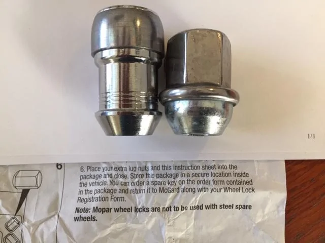 Jeep Wrangler JL Mopar wheel locks... strange line in instructions. IMG_2627