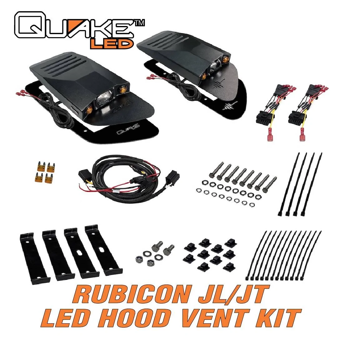 Jeep Wrangler JL NEW PRODUCT ALERT! Quake LED Rubicon Hood Vent Lighting Kit! QTE1445 1445 Ads-09