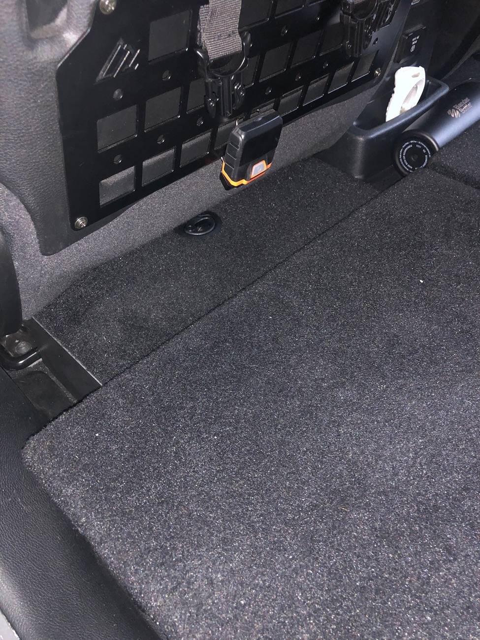 Jeep Wrangler JL Cargo Dog rear seat delete storage solution installed IMG_2243