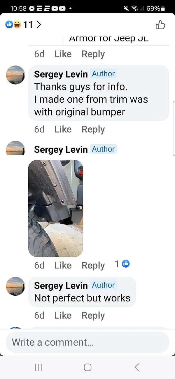 Jeep Wrangler JL Body Area Behind Rear Tire... Mud flaps? Screenshot_20240825_105853_Facebook