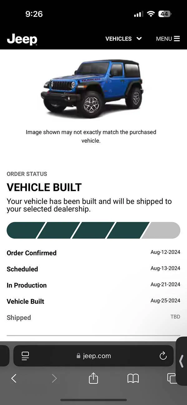Jeep Wrangler JL 2024 Order Waiting Room IMG_0241