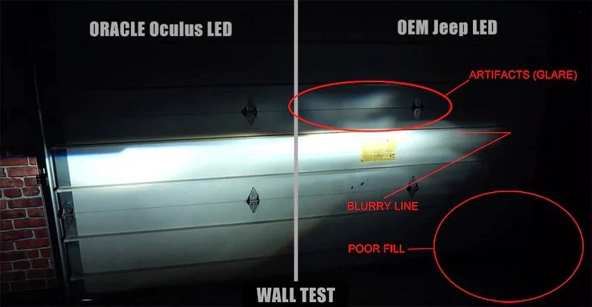 Jeep Wrangler JL LED headlights brand recommendation? ORACLE_LIGHTING_Oculus_wall_test_2