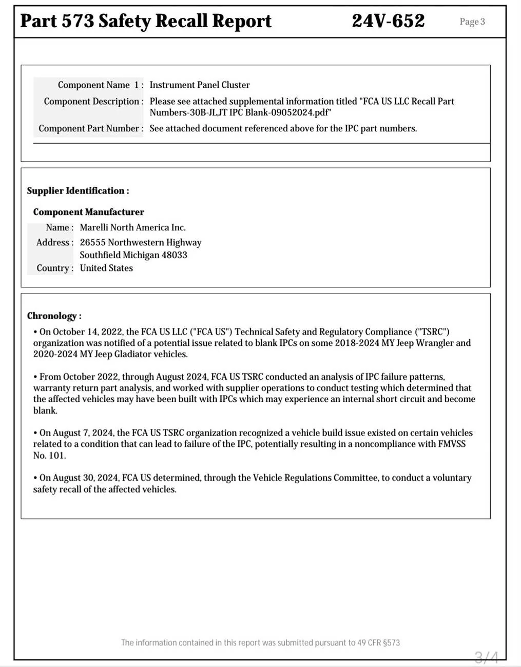 Jeep Wrangler JL New NHTSA Recall 24V652: Instrument Panel Cluster 3.5" Failure (9/5/24) Screenshot_20240907_115316_Samsung Notes