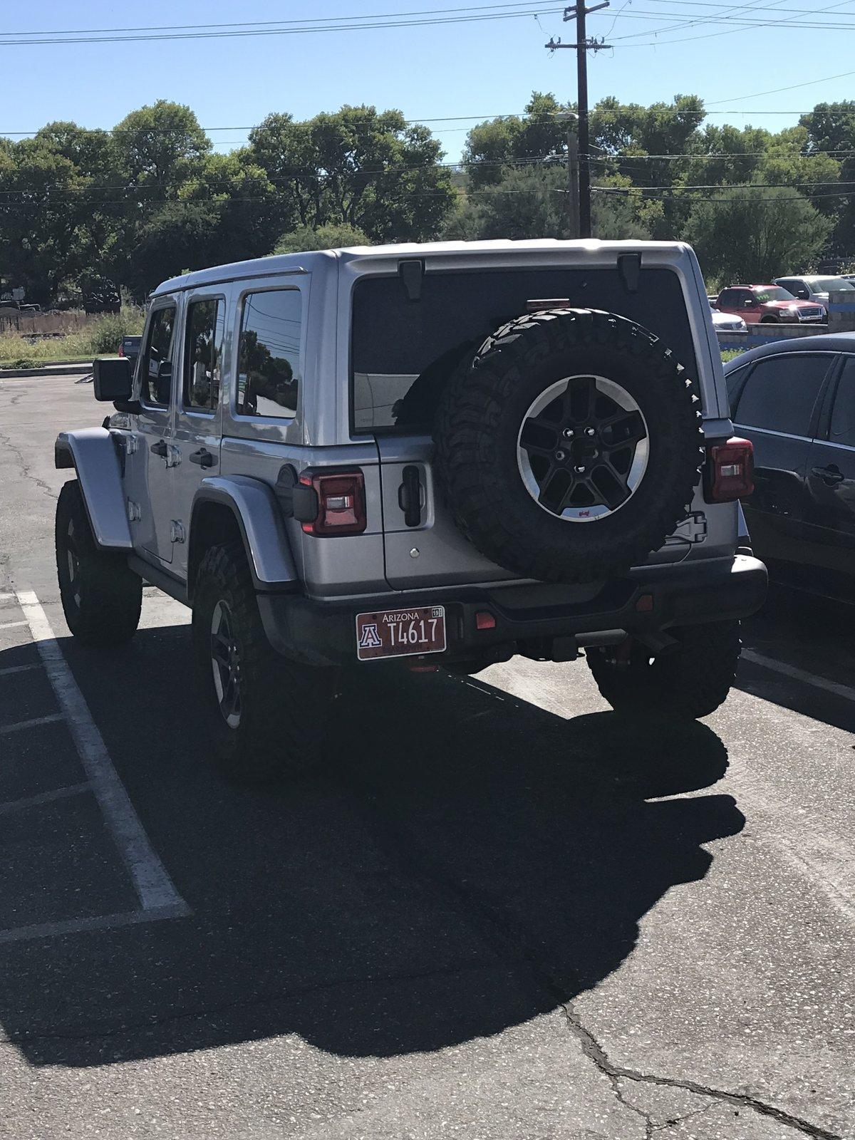 Jeep Wrangler JL New RC spare tire relocation bracket installed. C84C64F0-A346-4E86-90BE-8246865FAF93