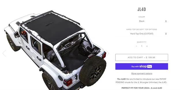 Jeep Wrangler JL Spiderwebshade - $100 + shipping OBO spiderwebsit