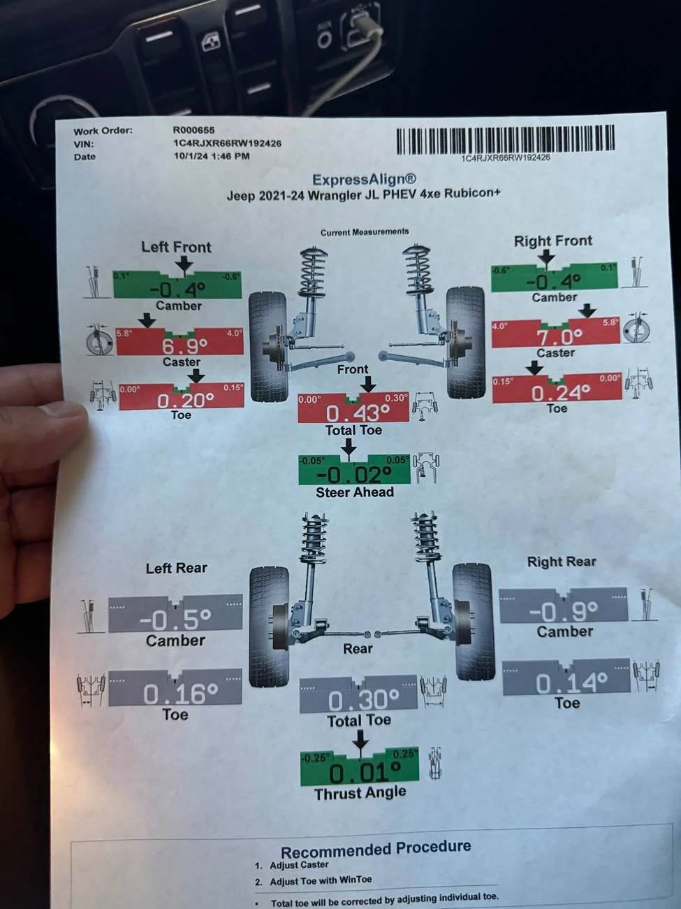 Jeep Wrangler JL Finally got an alignment print out IMG_7666