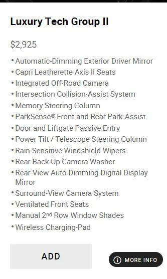 Jeep Wrangler JL Back-up camera washer comes on which models? 1728911968662-s5