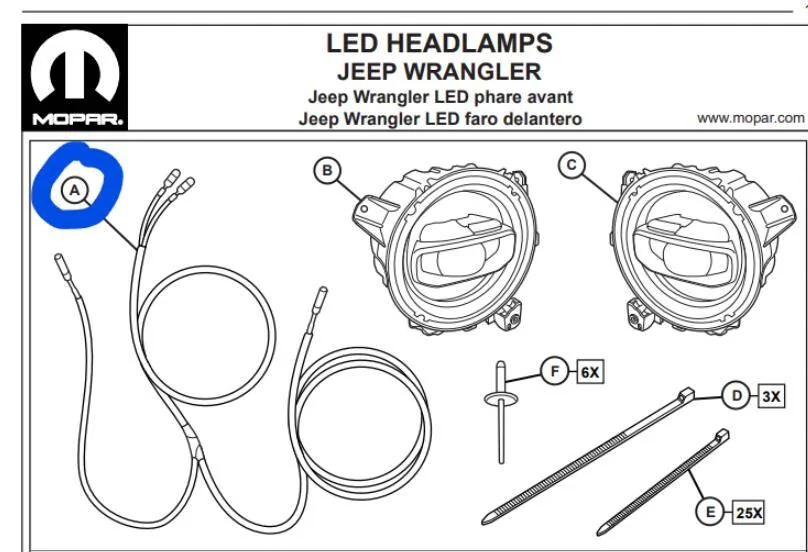 Jeep Wrangler JL JL/JT Headlight Auxiliary Light Adaptor 1729040305238-8