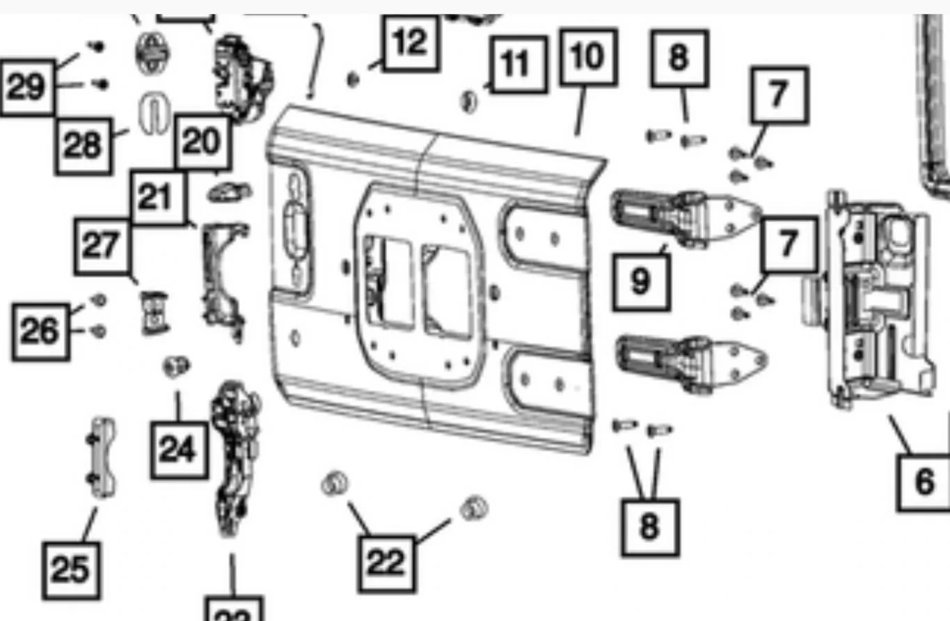 Jeep Wrangler JL Mopar Swing Gate Reinforcement Removal 1729989286615-8u