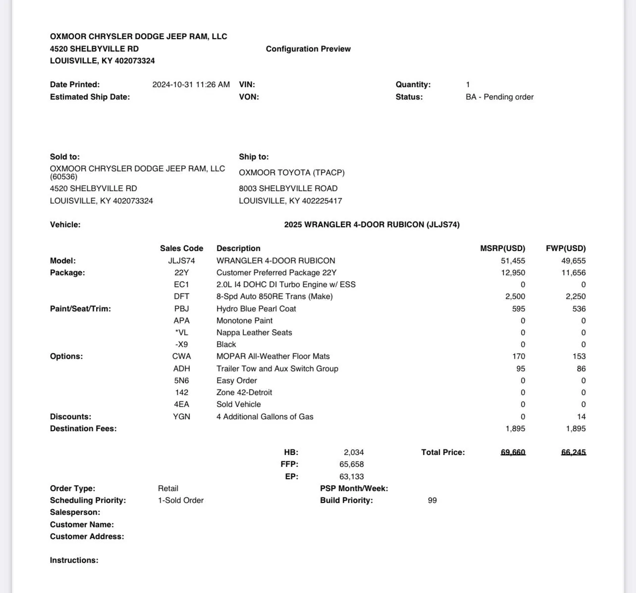 Jeep Wrangler JL 2025 Rubicon X Pricing Question IMG_0725