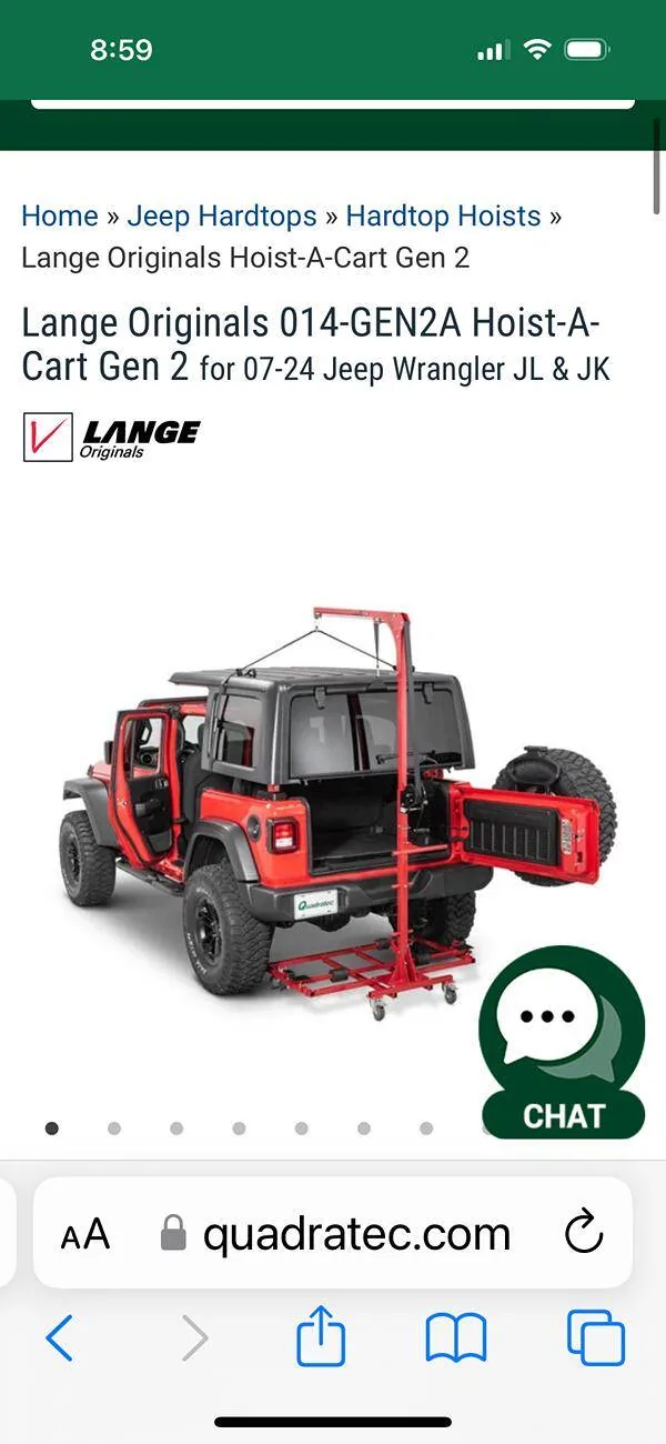 Typical weights by Jeep model and top type